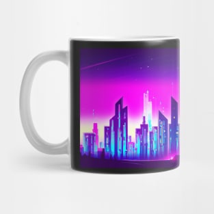 Synthwave city at night Mug